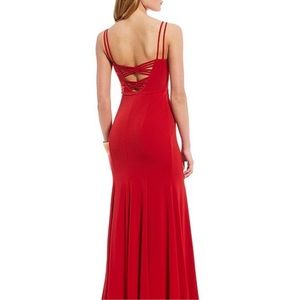 Jodi Kristopher Double Spaghetti Strap Long dress